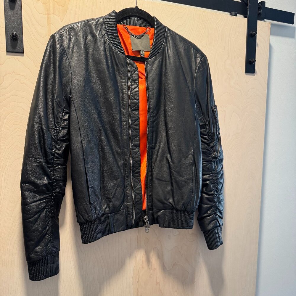 Women's Muubaa Leather Bomber Jacket